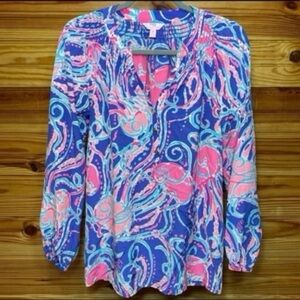 Lilly Pulitzer jellies be Jammin iris blue Elsa top medium